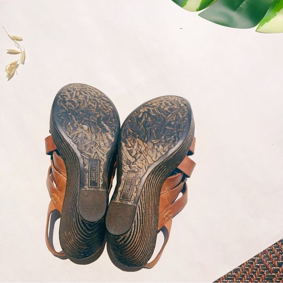 Women’s Born Platform Wedge Brown Leather Sandals‎ 7 - Picture 8 of 10